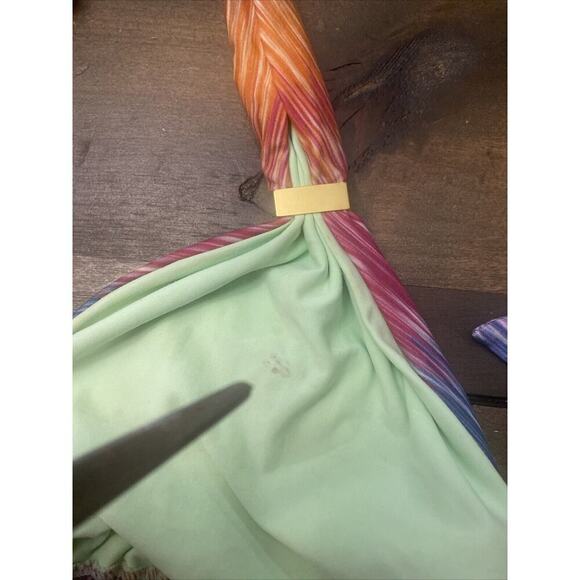 VIX Paula Hermanny Multicolor Bikini Tip Gold Accent Size D Cup summer luxury - Picture 6 of 9